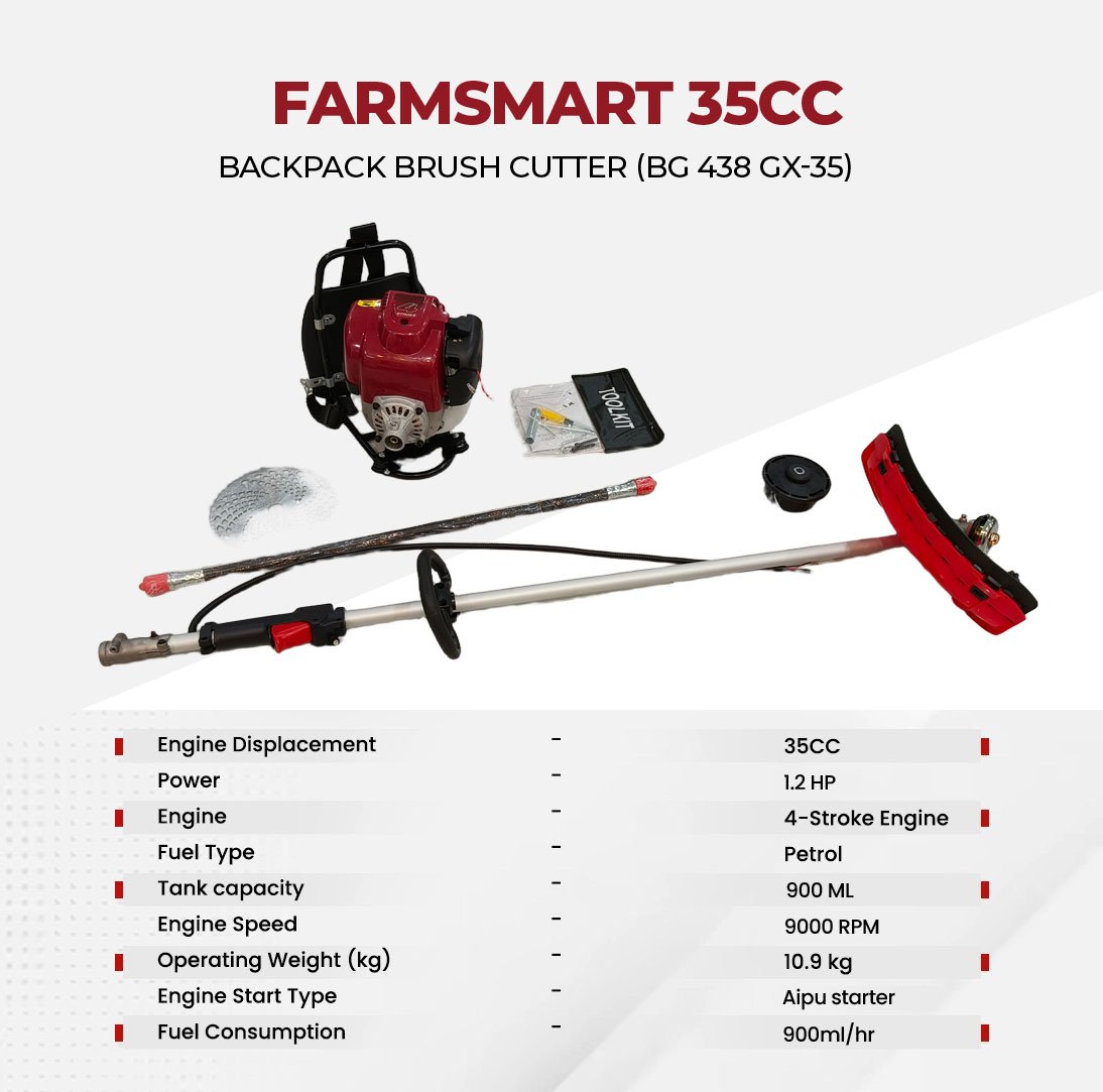 FarmSmart Backpack Brush Cutter BG 438 GX-35 (35 CC) - Image 3
